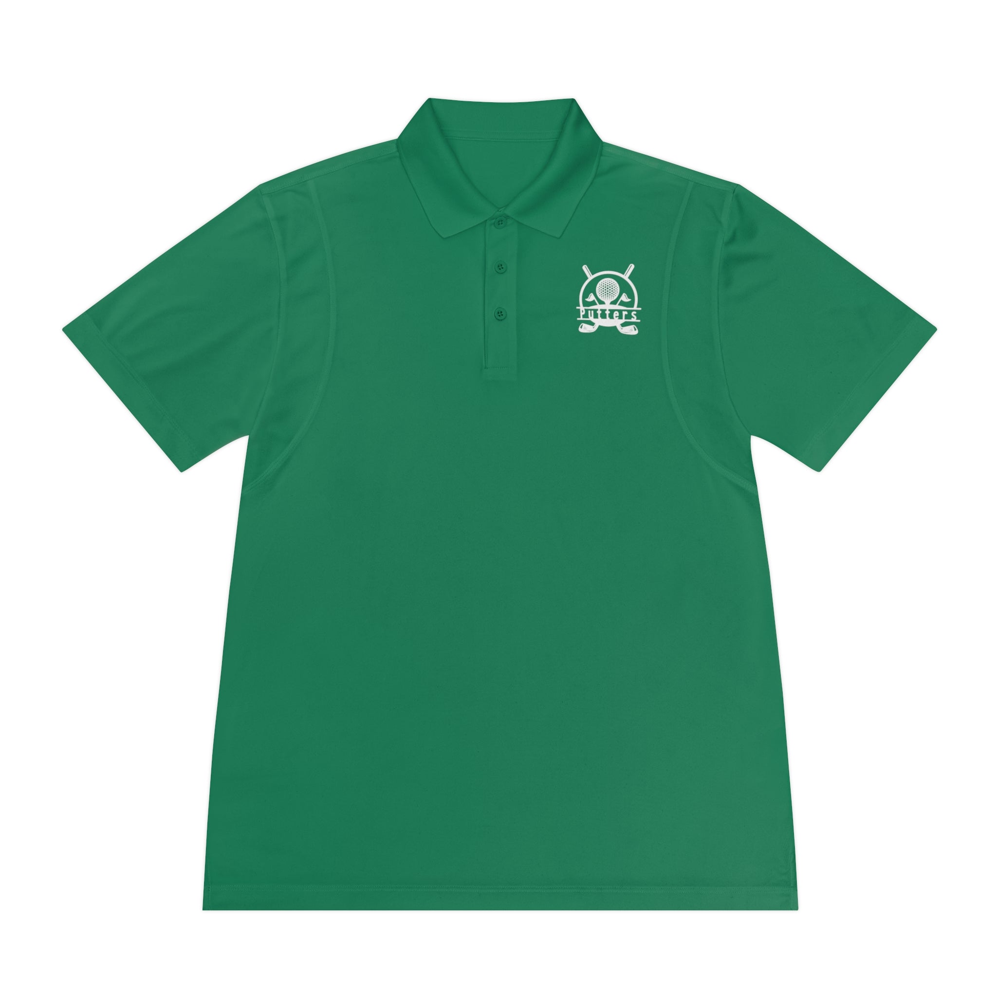 Men's Sport Polo — Small Green Viking Skull Logo Athletic Golf Shirt