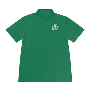 Men's Sport Polo — Small Green Viking Skull Logo Athletic Golf Shirt