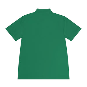 Men's Sport Polo — Small Green Viking Skull Logo Athletic Golf Shirt